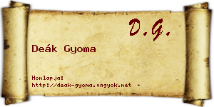 Deák Gyoma névjegykártya